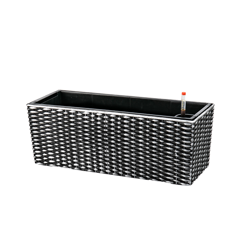 Model S6007 hand-brush imitation rattan self watering flower pot