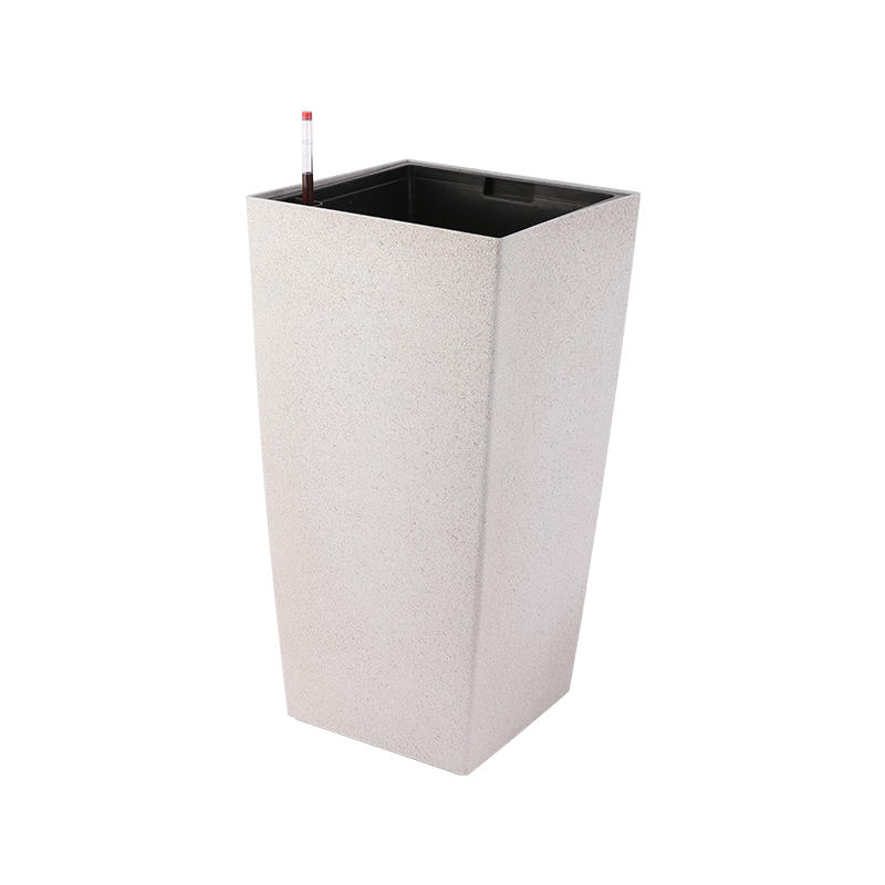 Model 8004ps tall square standing plastic self watering flower pot